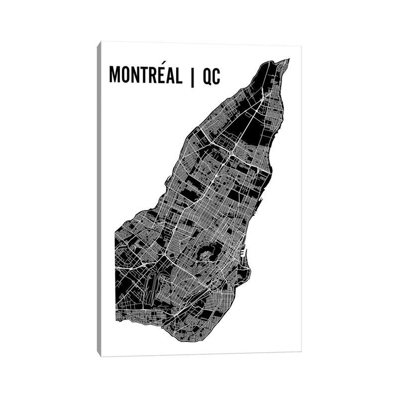 iCanvas "Montreal Map" by Mr. City Printing Canvas Print Bed Bath